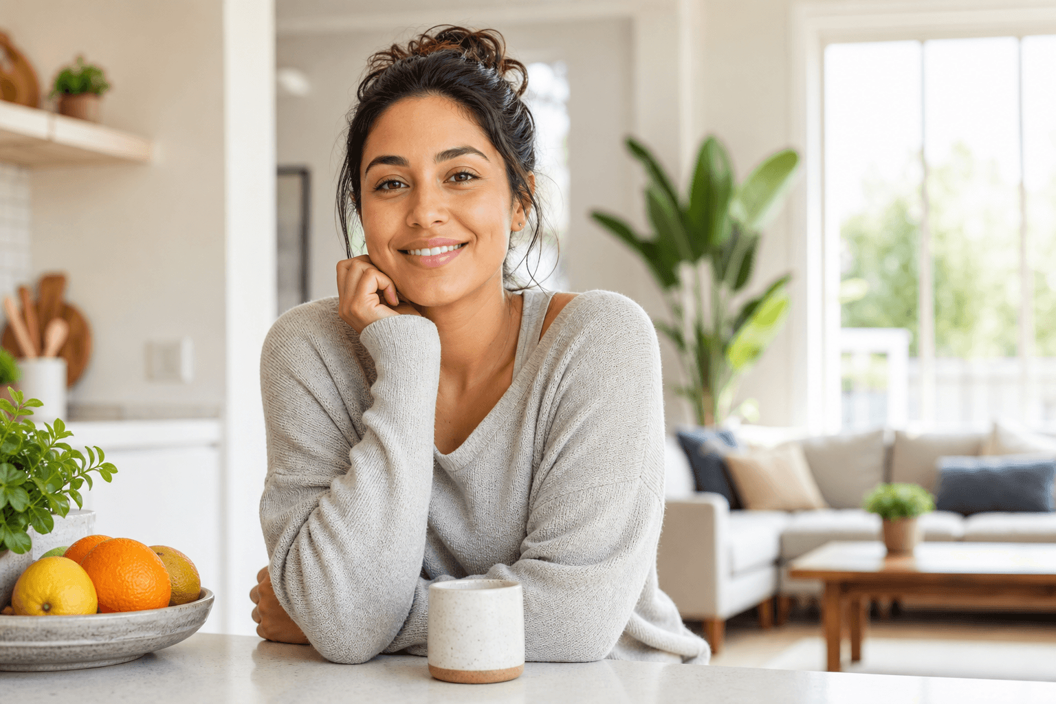 Woman feeling empowered and healthy